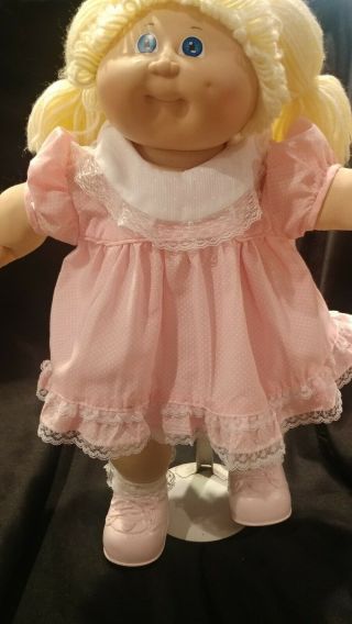 Pink Vintage Lacy Baby Dress & Shoes Fit Cabbage Patch 17 " Doll Cotton Candy