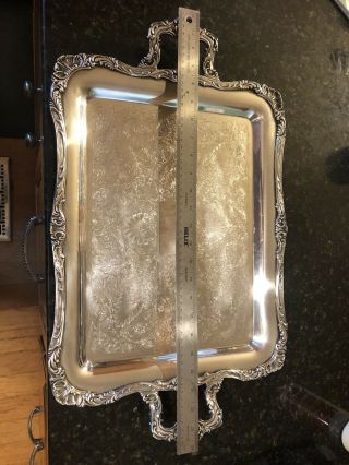 Vintage Large 24” X 15” Silver Plated Serving Tray