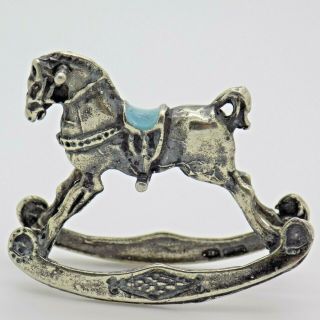 Vintage Solid Silver Italian Made Rocking Horse Miniature Hallmarked Figurine