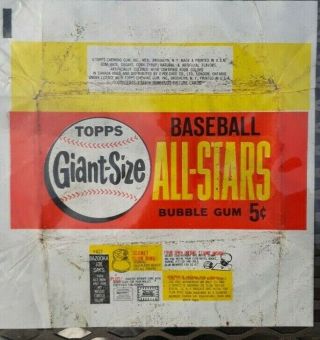 1964 Topps Giants Baseball All - Star Wax Pack Wrapper (ring) Rare
