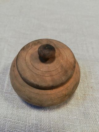 Antique Vintage Wooden Carved Small Bowl For Salt