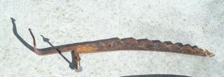Antique Rusty Iron Sickle Hay Saw 30 " Blade Grim Reaper Killer Farm Tool
