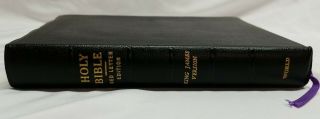 Rare Authorized King James Version Holy Bible Black Leather KJV 1950 ' s 2