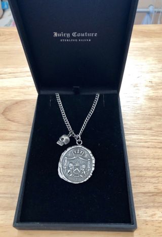 Juicy Couture Sterling Silver Medallion Necklace (limited Edition And Rare)