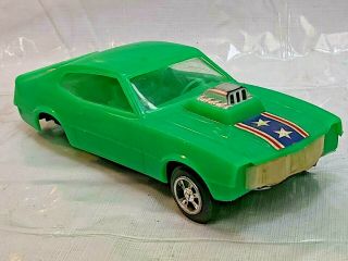 Vintage Processed Plastic Ford Maverick Gasser Car - Rare Green - Parts/restore