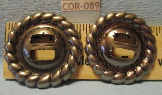2 Old Saddle Shop Inventory Antique Gun Metal Color Slotted Conchos
