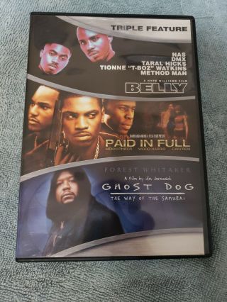 Belly / Paid In Full / Ghost Dog Dvd Dmx Forest Whitaker Rare Oop