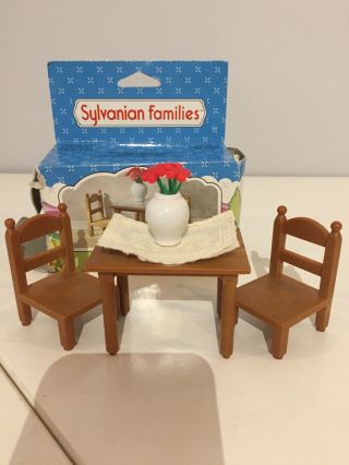 Sylvanian Families Vintage Tomy Kitchen Table Set Complete Boxed Rare