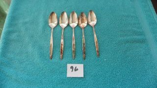 Set Of 5 1847 Rogers Bros.  Garland Teaspoons Silver Plate