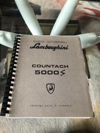 Rare Lamborghini Countach 5000s/qv/qv Usa Catalogo Pezzi Di Ricambio