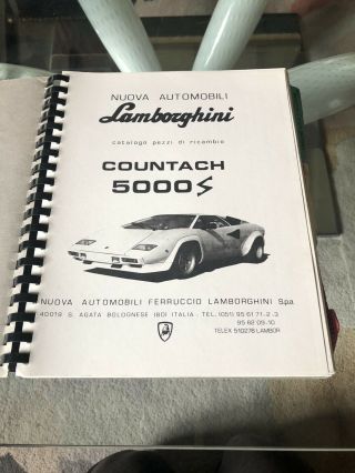 Rare Lamborghini Countach 5000s/QV/QV USA Catalogo Pezzi Di Ricambio 2