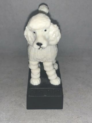 Rare Vintage White Spaghetti Poodle Dog Push Puppet Toy 1960s Dancing
