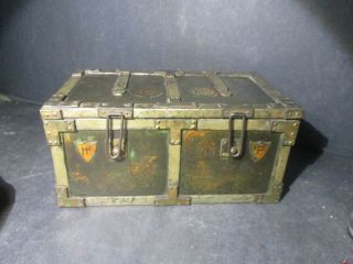1907 Antique Huntley & Palmers Iron Chest Biscuit Tin Lk