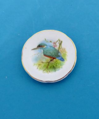 Dollhouse Miniature 1:12 Stokesay Ware Porcelain Plate - Kingfisher
