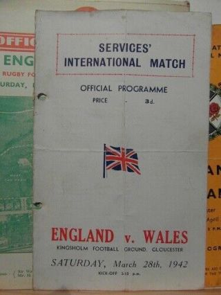28/3/1942 England V Wales (wartime Services International) Programme Very Rare