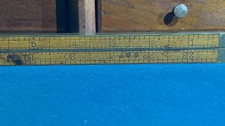 Antique No.  62 Stanley Rule & Brass Bound Folding Ruler Boxwood