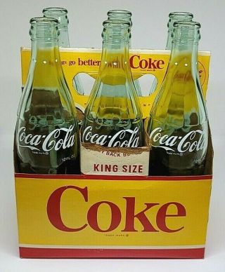 1970 Coca Cola Coke King Size Yellow Carrier Bottles Very Rare Style 12 Oz