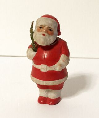 Antique Santa Claus Christmas Bisque Nodder Doll Figure 2 5/8 " Germany 1920 