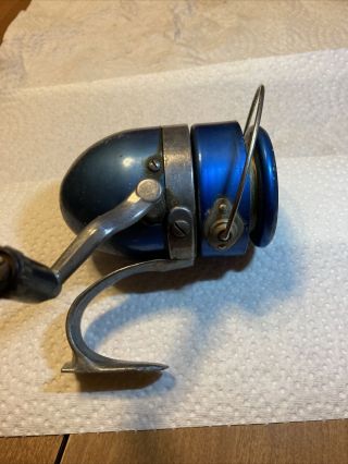 1 - Bradco Bullet Blue Rare Antique Spinning Fishing Reel Lh Collectible Usa