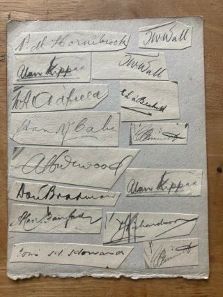 Rare Signatures - 1934 Australians In England - Including Don Bradman