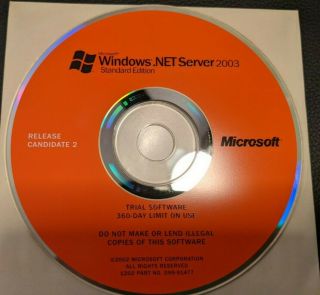 Rare: Microsoft Windows.  Net Server 2003 Standard Edition Rc2 Technical Beta