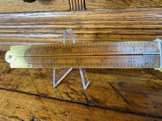 S38 Antique Stanley Rare Folding Rule Wood Ruler No.  52 3 1859 - 1917 Boxwood