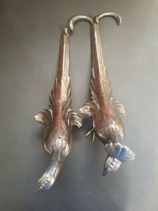 Birds set 2 Figurines silverplate,  Brass Metal W B MFG CO.  Weidlich 1930 ' s 3