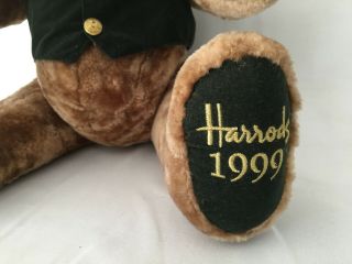 Harrod ' s Knightsbridge Teddy Bear 150Th Anniversary London Vintage 19 