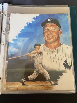 Rare Vintage 8x10 Color Art Photo Of Mickey Mantle York Yankees