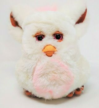 Furby 2005 Rare Eyes Pink & Orange,  White Body With Pink Belly,