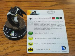 Batman 053a Sr Batman Heroclix Set Rare With Card,  Controls Flock Of Bats