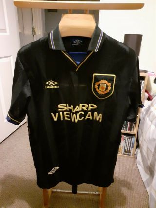 Rare Old Manchester United Away 1993 Football Shirt Size Adults Large