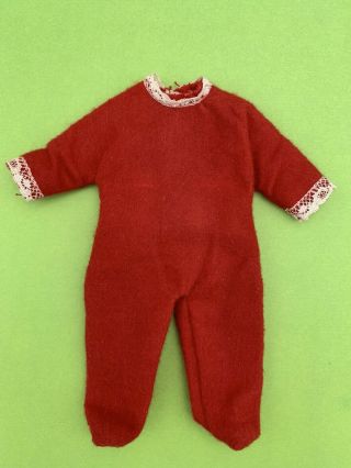 1950 Muffie 904 Red Flannel Sleeper Christmas Pajama Nancy Ann Vintage 8” Doll