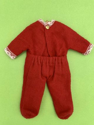 1950 Muffie 904 Red Flannel Sleeper Christmas Pajama Nancy Ann Vintage 8” Doll 2