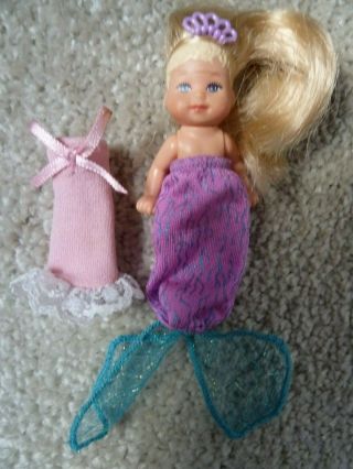 Rare Barbie - Mattel Mini Doll Baby Krissy From Magical Mermaid Set