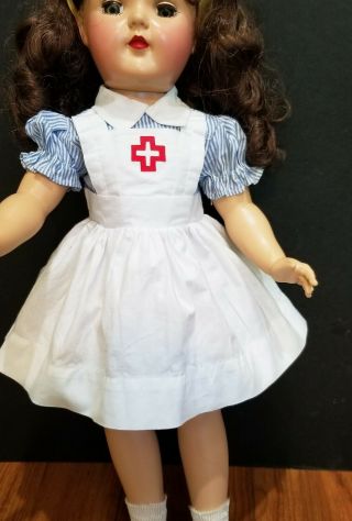 Vintage Factory Nurse Doll Dress 1950,  S Fits Toni P92 18 " Dolls No Doll