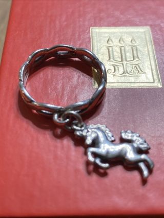 James Avery Rare Retired Unicorn Dangle Braided Ring Size 6 3