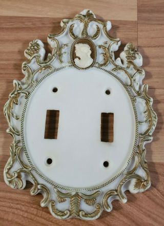 Vintage Ornate Victorian Style Plastic Double Light Switch Cover