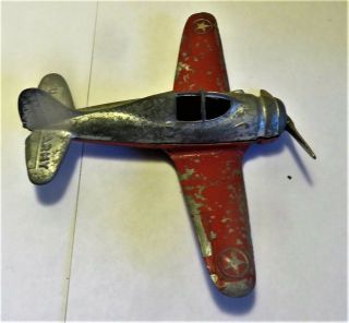 Antique Hubley Cast Iron Us Army Airplane - 6 "