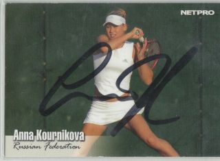 Anna Kournikova Tennis Russia Rare Signed Netpro Trading Card
