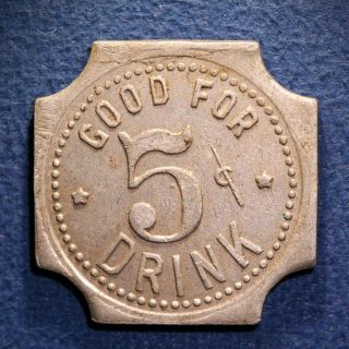 EXTREMELY RARE South Carolina token - E.  A.  Prince,  5¢ Drink,  Anderson,  S.  C. 2