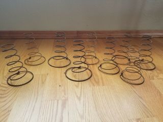 9 Tornado Shaped Bed Springs 6 " Tall,  Metal Rusty,  Primitive Crafts