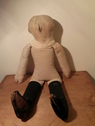Primitive Vintage Rag Doll Handmade 17 - 1/2 " L Euc
