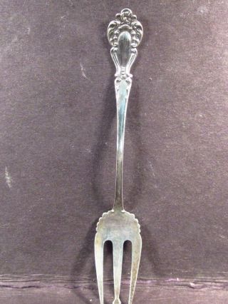 Vintage Sterling Unknown Maker Pickle Or Olive Fork 3 Prong 5 1/4 " No Mono