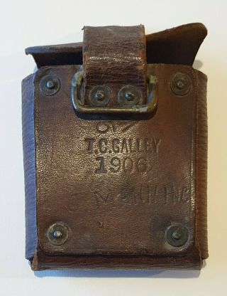 Very Rare Pre Ww1 Army Military Leather Case/pouch.  38 Ammo? T.  C.  Galley 1906