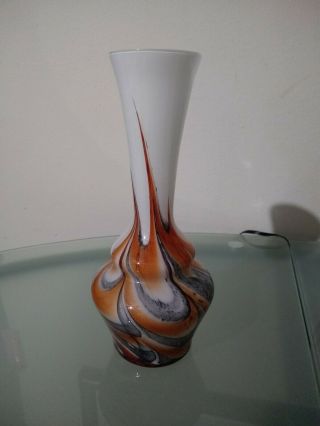 Vintage Art Glass Vase Mid Century