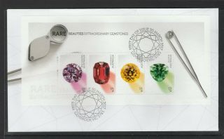 Australia 2017 - Rare Beauties Gemstones Minisheet On Fdc