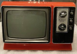 Vintage Rare Zenith Ac/dc Portable 9 " Tv Television Mod Orange 1977 Model J092v