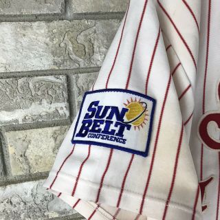 RARE Game Worn South Alabama Jaguars Baseball Jersey Pin Stripe Size Large Men 3