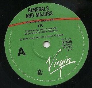 Xtc Rare 1980 Aust Only 7 " Oop Festival Punk Single " Generals And Majors "